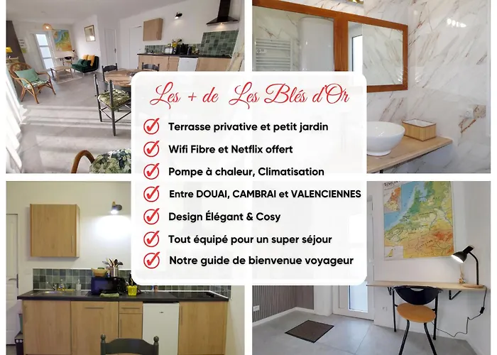 Idéal Professionnels Les Blés D'or, Plain-pied, Wi-fi, Parking Privé Appartement Hem-Lenglet